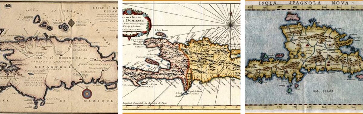 Colección de mapas antiguos de la Isla Hispaniola y del Caribe de los siglos XVI-XIX.